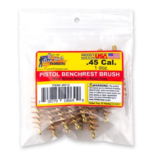 PROSHOT .45 CAL. PISTOL BRUSH - 12 QTY. BULK PACK 45P-D - Win Repeating Arms Promotion